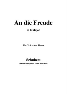 An die Freude (Ode to Joy), D.189 Op.111 No.1: E Major by Franz Schubert