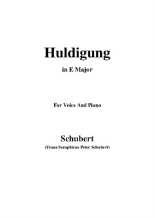 Huldigung (Homage), D.240: E Major by Franz Schubert