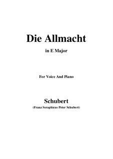 Die Allmacht (The Almighty), D.852 Op.79 No.2: For voice and piano (E Major) by Franz Schubert