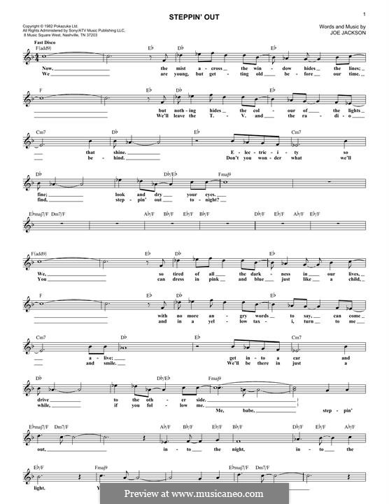 Steppin' Out: Melody line by Joe Jackson