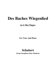 No.20 Des Baches Wiegenlied (The Brook's Lullaby): For voice and piano (G flat Major) by Franz Schubert