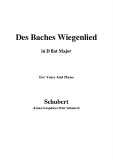 No.20 Des Baches Wiegenlied (The Brook's Lullaby): For voice and piano (D flat Major) by Franz Schubert