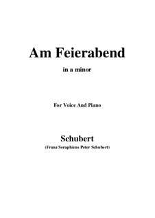 No.5 Am Feierabend (Rest at the End of the Day): For voice and piano (a minor) by Franz Schubert