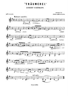 No.7 Träumerei (Dreaming): For string quartet – violin II part by Robert Schumann