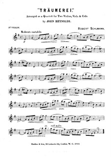 No.7 Träumerei (Dreaming): For string quartet – violin I part by Robert Schumann