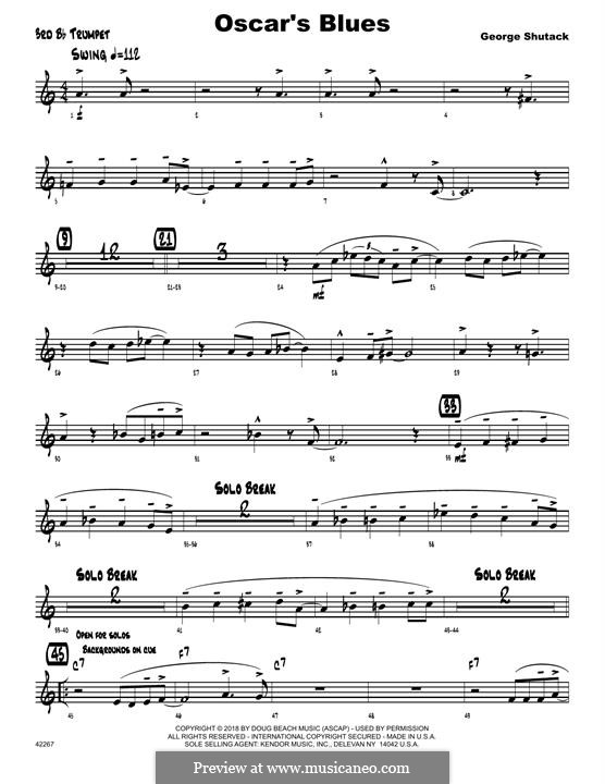Oscar's Blues: 3rd Bb Trumpet part by George Shutack