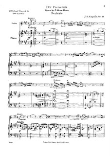 Fantasia on Themes from 'Der Freischütz' by Weber, Op.97: Score by Jean Baptiste Singelée