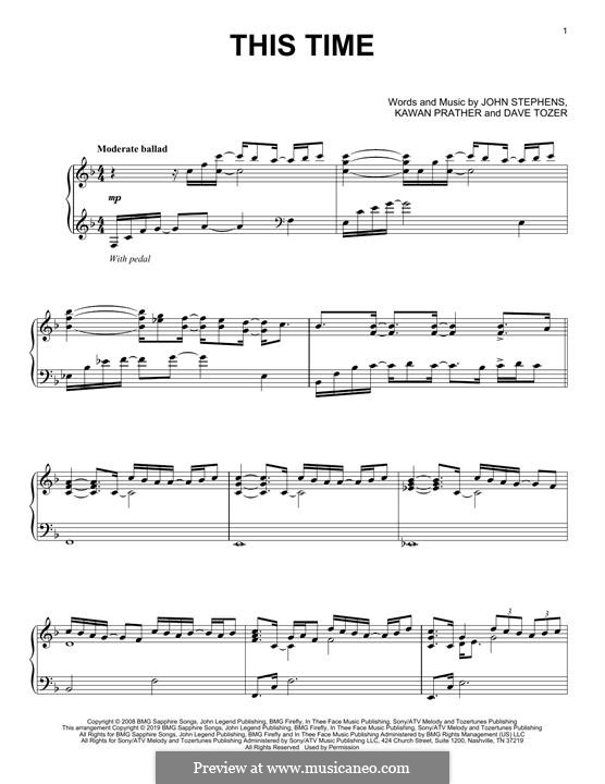 This time john legend by d tozer j stephens k prather on musicaneo