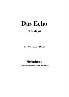 Das Echo (The Echo), D.868 Op.130: B Major by Franz Schubert