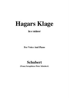 Hagars Klage (Hagar's Lament), D.5: E minor by Franz Schubert