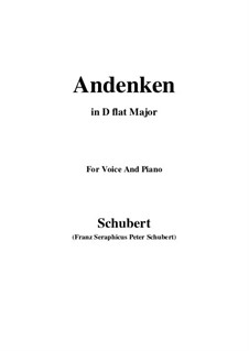 Andenken (Remembrance), D.99: D flat Major by Franz Schubert