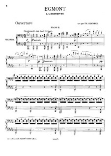 Egmont, Op.84: Overture, for two pianos eight hands – piano II part by Ludwig van Beethoven