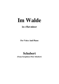 Im Walde (In the Forest), D.834 Op.93 No.1: For voice and piano (e flat minor) by Franz Schubert