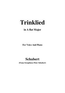 Trinklied (Drinking Song), D.183: A flat Major by Franz Schubert
