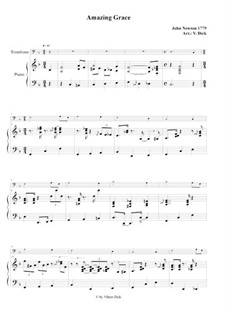 For solo instrument and piano version: For trombone and piano by folklore