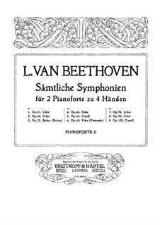 Complete Symphony: Version for two pianos four hands – piano II part by Ludwig van Beethoven
