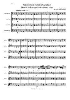 Variations on Alleluia! Alleluia! Hearts and voices heavenward raise: For saxophone quartet by Joseph Barnby