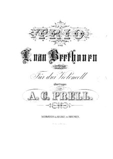 Trio for Two Oboes and Cor Anglais, Op.87: Version for three cellos – cello I part by Ludwig van Beethoven