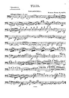 Three String Trios, Op.85: Cello part by Johann Hermann Berens