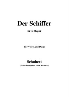 Der Schiffer (The Boatman), D.536 Op.21 No.2: For voice and piano (G Major) by Franz Schubert