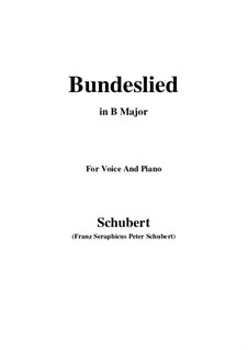 Bundeslied (Song of Fellowship): B Major by Franz Schubert