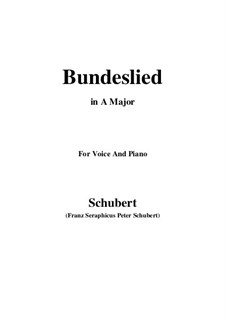Bundeslied (Song of Fellowship): A Major by Franz Schubert