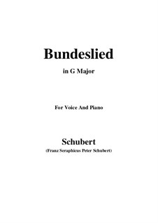 Bundeslied (Song of Fellowship): G Major by Franz Schubert