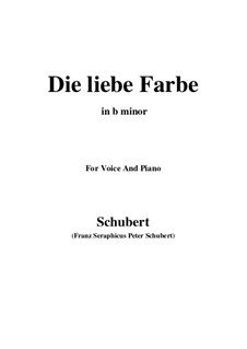 No.16 Die liebe Farbe (The Beloved Colour): For voice and piano (b minor) by Franz Schubert