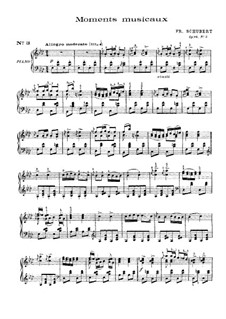 Six Musical Moments, D.780 Op.94: Musical moment No.3 for piano by Franz Schubert