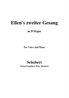 Ellen's Song II, D.838 Op.52 No.2: For voice and piano (D Major) by Franz Schubert