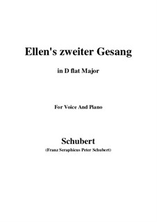 Ellen's Song II, D.838 Op.52 No.2: For voice and piano (D flat Major) by Franz Schubert