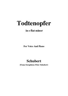 Todtenopfer, D.101: E flat minor by Franz Schubert