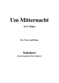 Um Mitternacht (At Midnight), D.862 Op.88 No.3: For voice and piano (G Major) by Franz Schubert