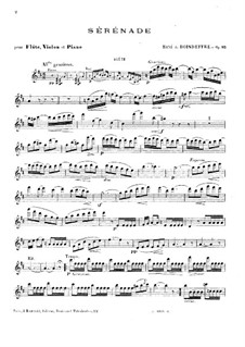 Serenade for Flute, Violin and Piano, Op.85: Flute part by René de Boisdeffre