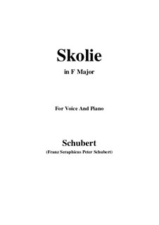 Skolie (Drinking Song), D.507: F Major by Franz Schubert