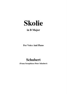 Skolie (Drinking Song), D.507: B Major by Franz Schubert