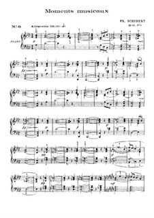 Six Musical Moments, D.780 Op.94: Musical moment No.6 (with fingering) by Franz Schubert