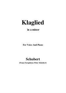 Klaglied (Lament), D.23 Op.131 No.3: A minor by Franz Schubert
