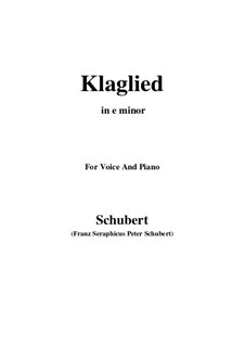 Klaglied (Lament), D.23 Op.131 No.3: E minor by Franz Schubert