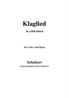 Klaglied (Lament), D.23 Op.131 No.3: A flat minor by Franz Schubert