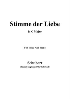 Stimme der Liebe (Voice of Love), D.412: For voice and piano (C Major) by Franz Schubert