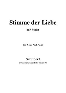 Stimme der Liebe (Voice of Love), D.412: For voice and piano (F Major) by Franz Schubert