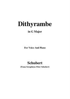 Dithyramb, D.801 Op.60 No.2: For voice and piano (G Major) by Franz Schubert