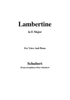Lambertine, D.301: E Major by Franz Schubert