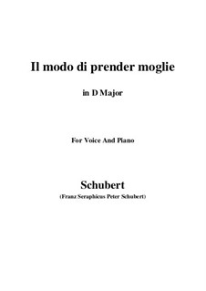 Three Songs, D.902 Op.83: No.1 Il modo di prender moglie (D Major) by Franz Schubert