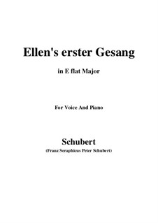 Ellen's Song I, D.837 Op.52 No.1: For voice and piano (E flat Major) by Franz Schubert