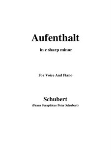 No.5 Aufenthalt (Dwelling Place): For voice and piano (c sharp minor) by Franz Schubert