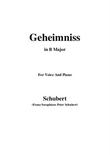 Geheimniss, D.491: B Major by Franz Schubert