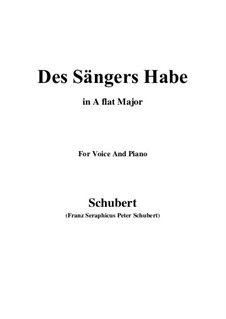 Des Sängers Habe (The Minstrel's Possessions), D.832: A flat Major by Franz Schubert