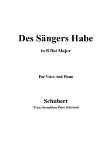 Des Sängers Habe (The Minstrel's Possessions), D.832: B flat Major by Franz Schubert